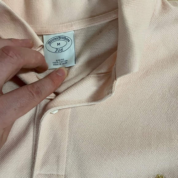 Pink slim fit mens medium Brooks Brothers polo - Picture 3 of 3